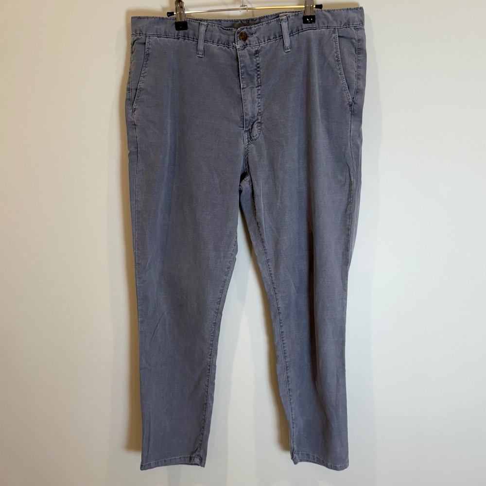 Cosmic Blue Love Gray Lyocell Cotton Spandex Stretch Casual Pants Trousers 32